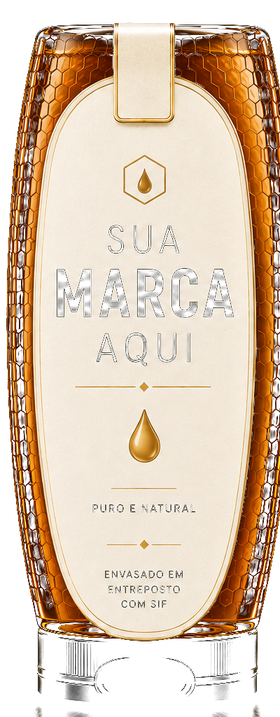 Bisnaga de mel com rótulo personalizado: sua marca aqui